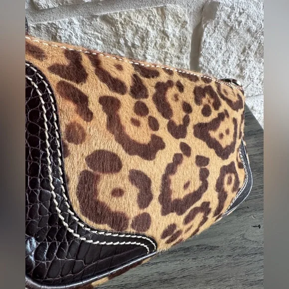 Vintage Valentino Leopard Print Pony Hair Shoulder Bag - Picture 4 of 14